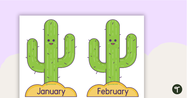 Cactus and Sombrero Birthday Display Template teaching resource