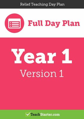 Image of Relief Teaching Day Plan - Year 1 (Version 1)