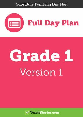Go to Substitute Teaching Day Plan - Grade 1 (Version 1) lesson plan