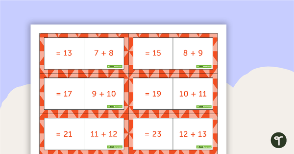 Double +1 Addition Dominoes teaching resource