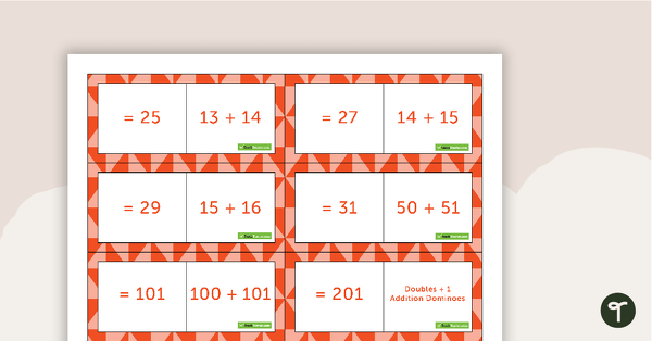 Double +1 Addition Dominoes teaching resource
