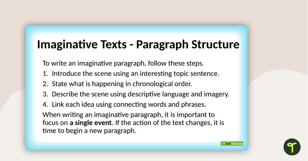 Imaginative, Persuasive and Informative Paragraphs PowerPoint teaching resource