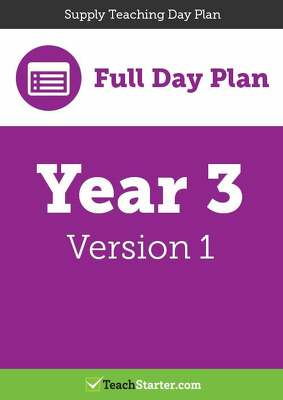 Preview image for Supply Teaching Day Plan - Year 3 (Version 1) - lesson plan