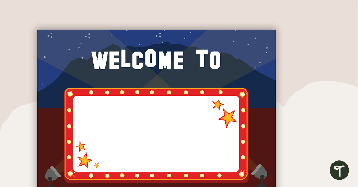 Hollywood - Welcome Sign and Name Tags teaching resource