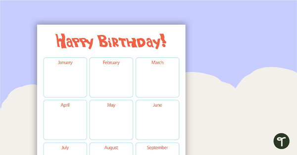 Go to Surf's Up - Happy Birthday Chart teaching resource