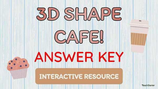 3D Shapes Cafe- Interactive Activity teaching resource