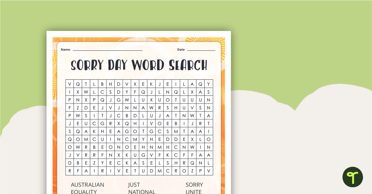 National Sorry Day – Word Search teaching resource