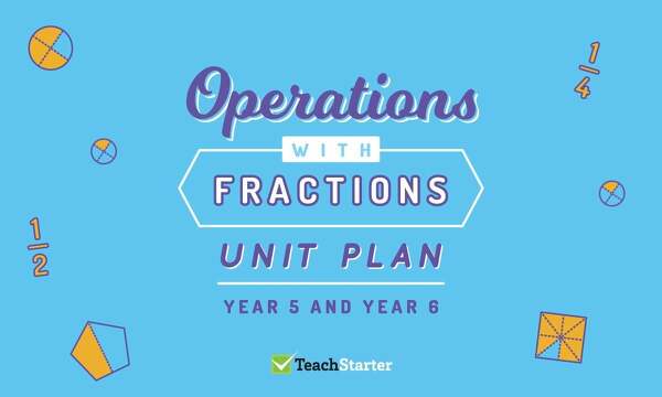 Preview image for Operations with Fractions Unit Plan - Year 5 and Year 6 - unit plan