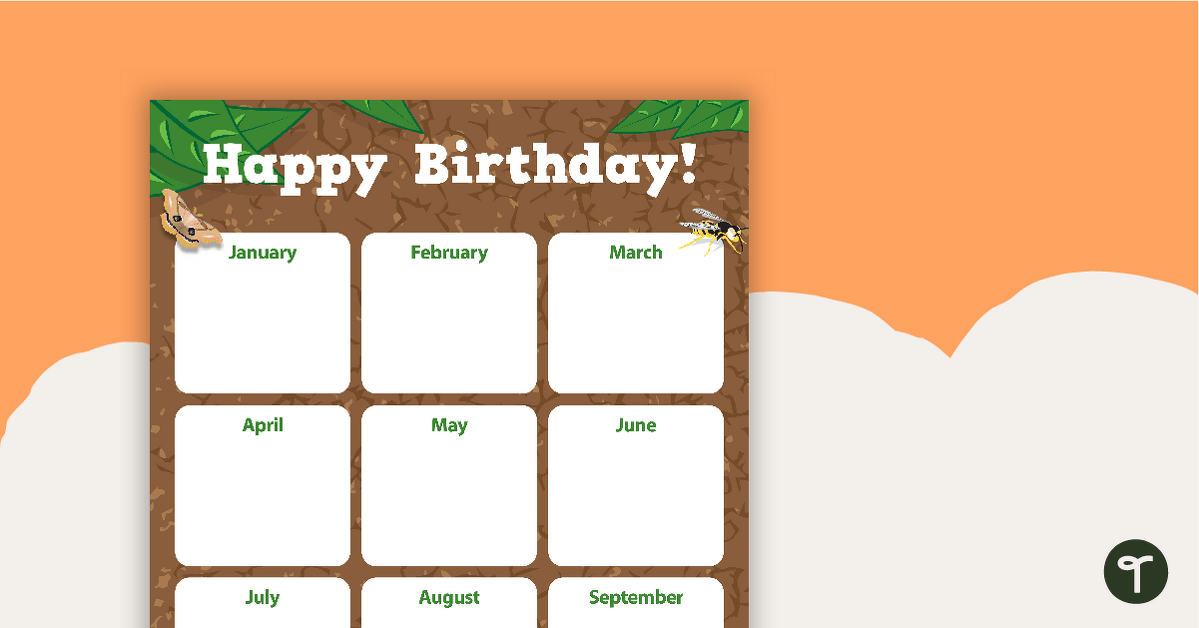 Minibeasts - Happy Birthday Chart teaching resource