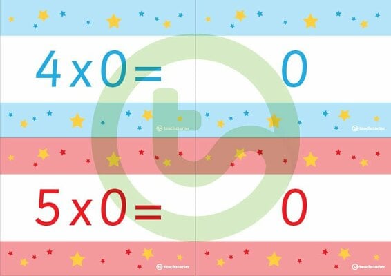0 - 12 Multiplication Flashcards - Stars teaching resource