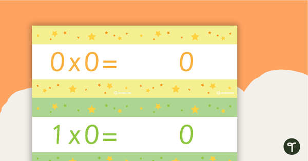0 - 12 Multiplication Flashcards - Stars teaching resource