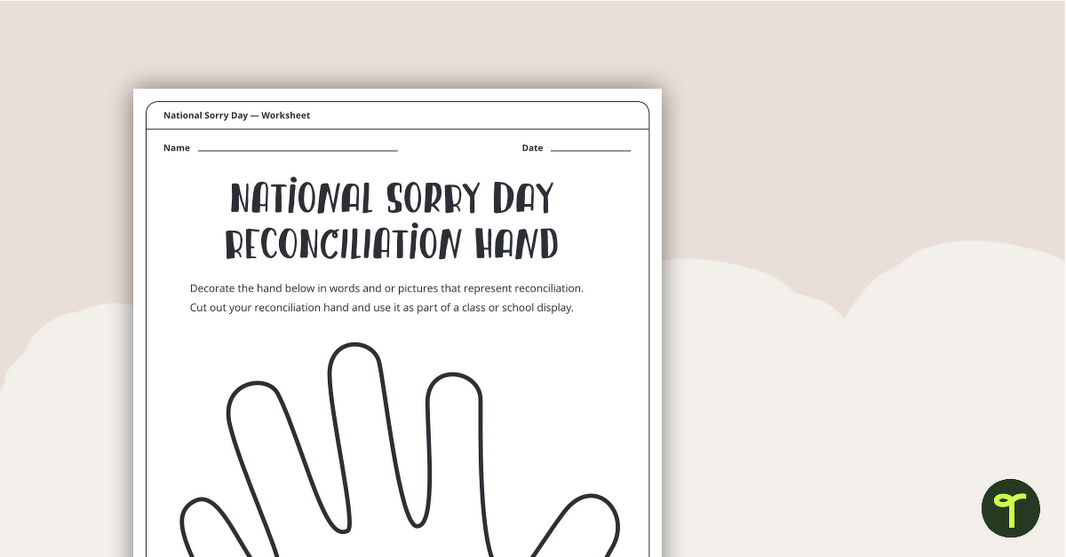 National Sorry Day – Reconciliation Hand teaching resource
