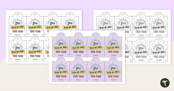 Preview image for Student Gift Tags – You Blew Me Away This Year - teaching resource