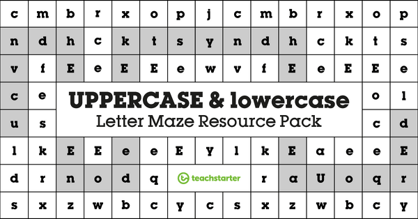 Image of Uppercase and Lowercase Letter Mazes Resource Pack