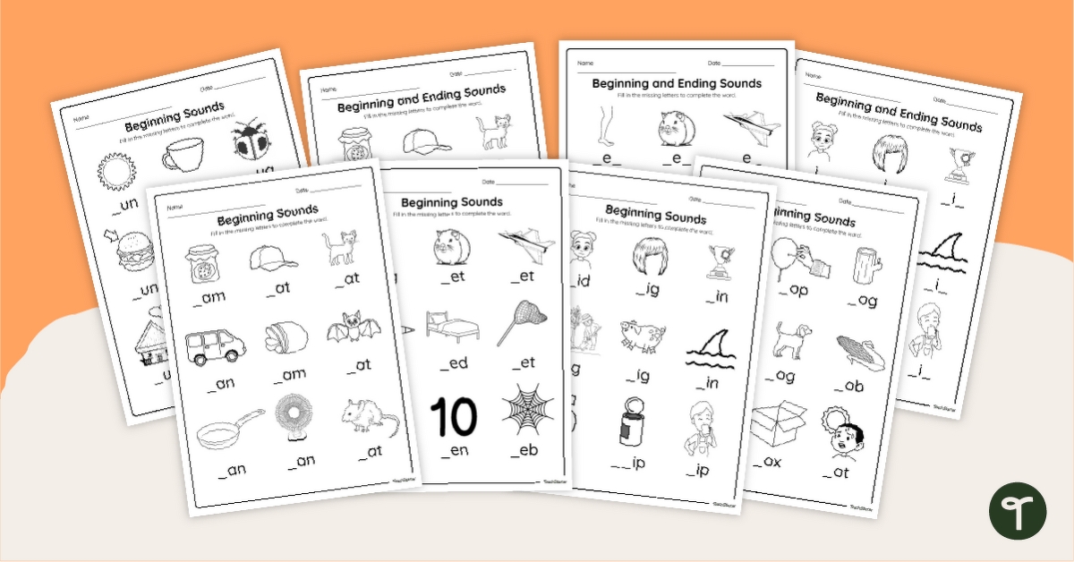 Initial and Final Sounds - Worksheets teaching resource