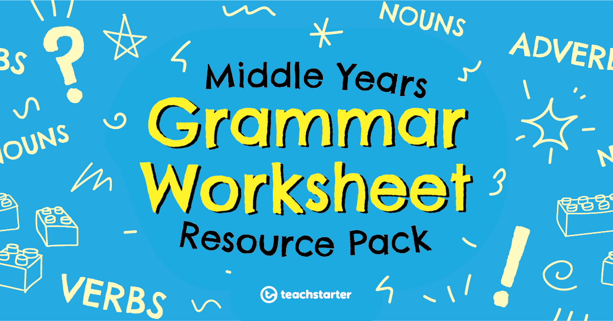 Preview image for Middle Years Grammar Worksheet Teaching Resource Pack - resource pack