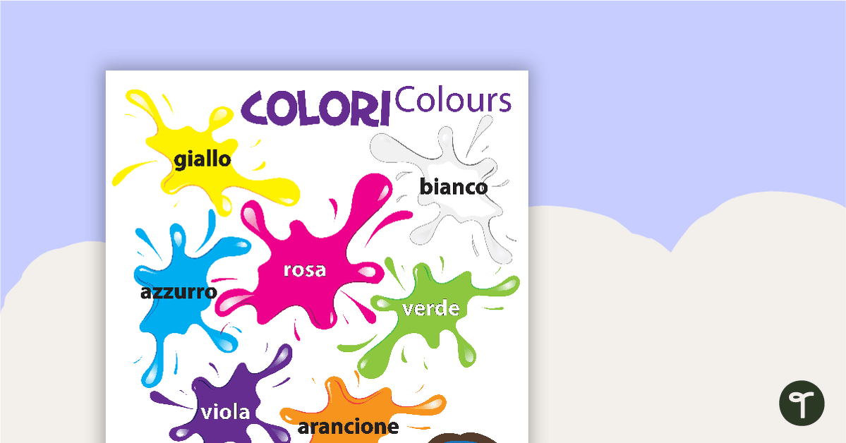Colours/Colori - Italian Language Poster teaching resource