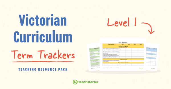 Go to Term Trackers Resource Pack (Victorian Curriculum) - Level 1 resource pack