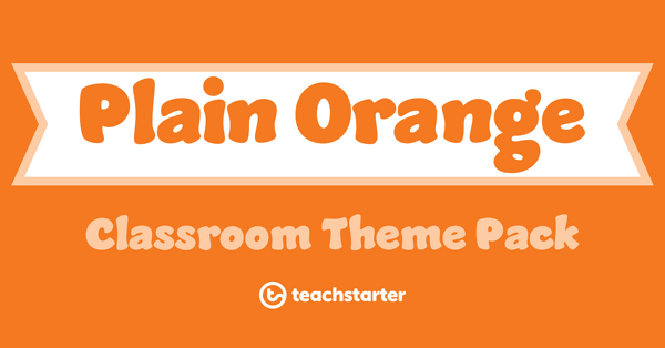 Image of Plain Orange Classroom Theme Pack