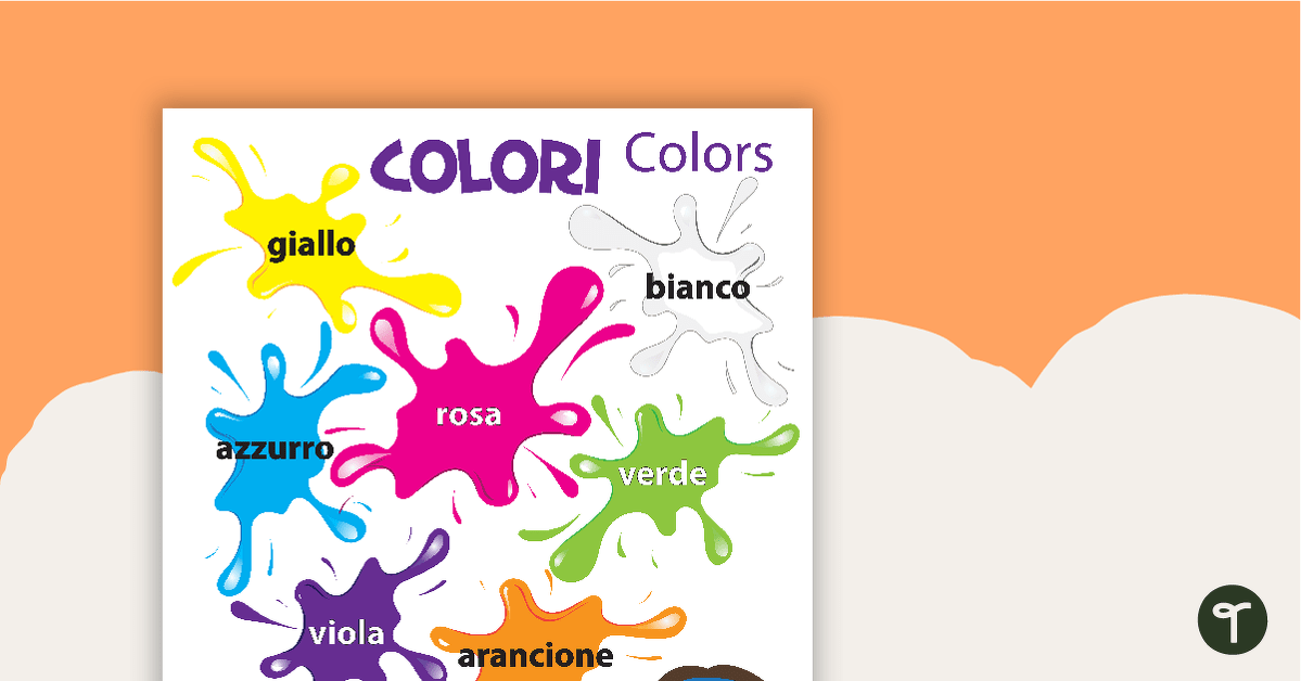 Colors/Colori - Italian Language Poster teaching resource