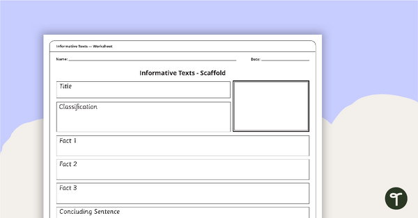 Go to Simple Informative Texts - Writing Scaffold teaching resource