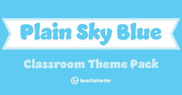 Image of Plain Sky Blue Classroom Theme Pack