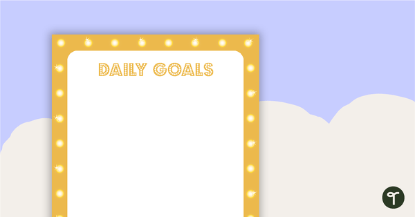 Hollywood - Daily Goals teaching resource