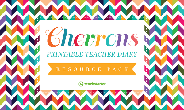 Image of Chevrons Printable Teacher Diary Resource Pack