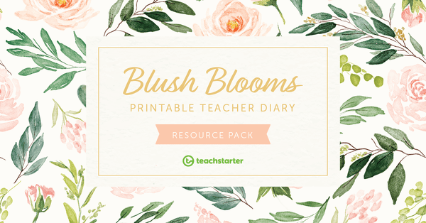 去Blush Blooms Printable Teacher Diary Resource Pack resource pack