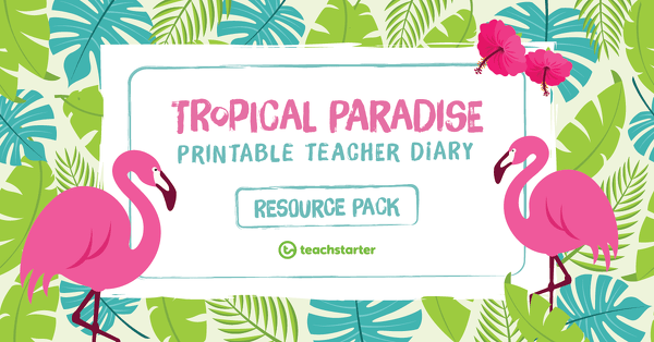 Image of Tropical Paradise Printable Teacher Planner Resource Pack