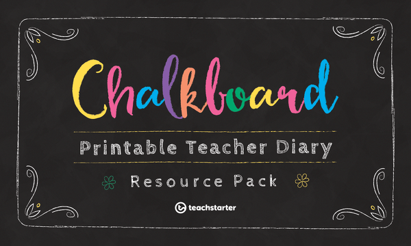 Go to Chalkboard Printable Teacher Diary Resource Pack resource pack