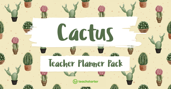 Preview image for Cactus Printable Teacher Planner Resource Pack - resource pack