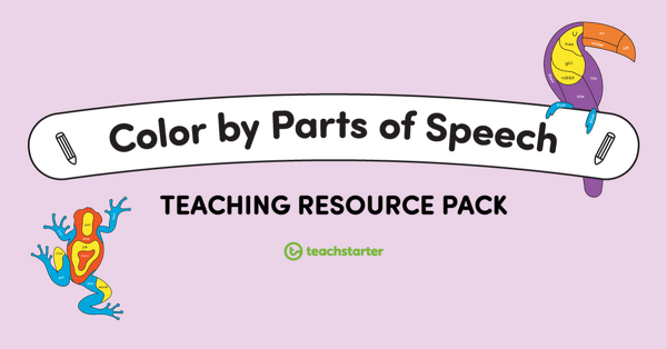 Image of Color by Parts of Speech Teaching Resource Pack