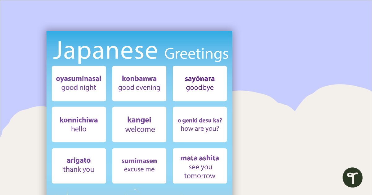 Greetings - Japanese Language Poster teaching resource