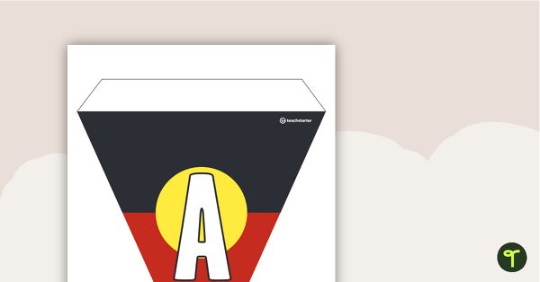 Australian Aboriginal Flag - Letters and Number Bunting teaching resource
