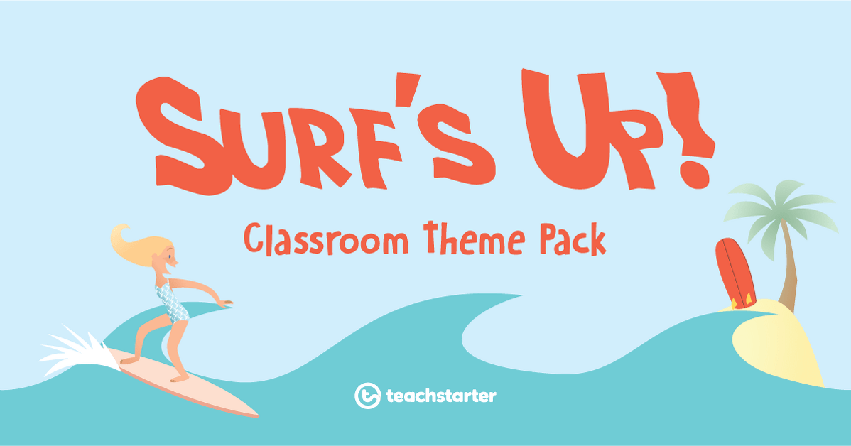 Preview image for Surf's Up Classroom Theme Pack - resource pack