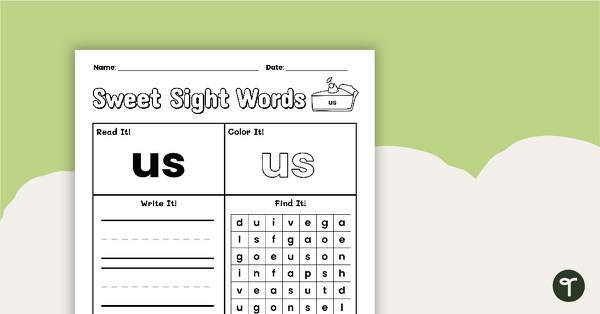 Sweet Sight Words Worksheet - US teaching resource