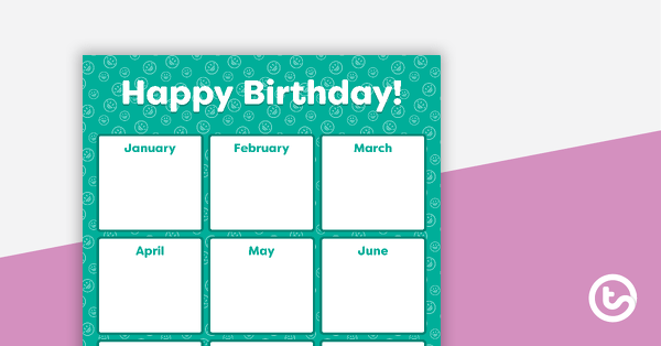 Green Emoji - Happy Birthday Chart teaching resource