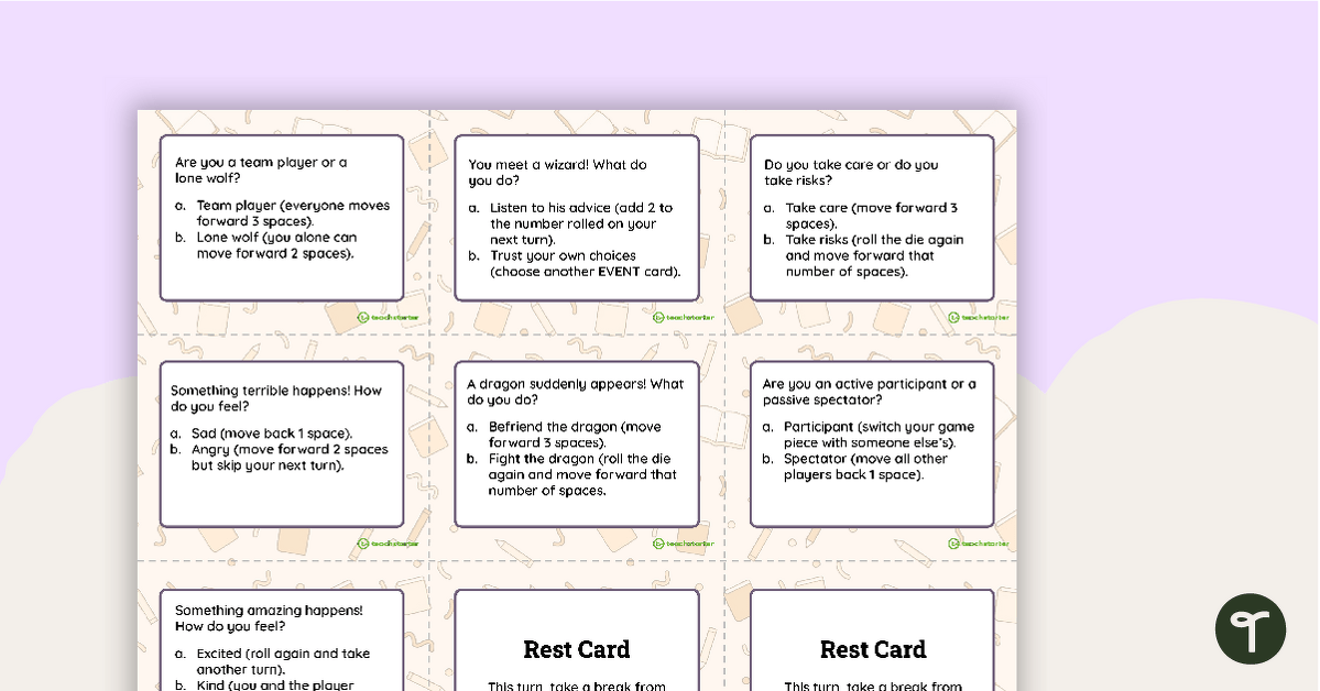 Character Development Board Game teaching-resource