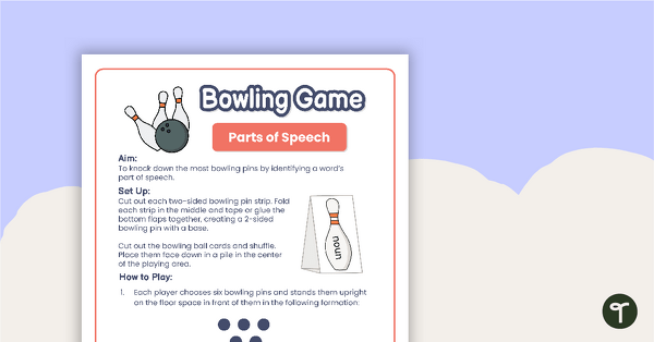 Bowling Game - Parts of Speech teaching resource