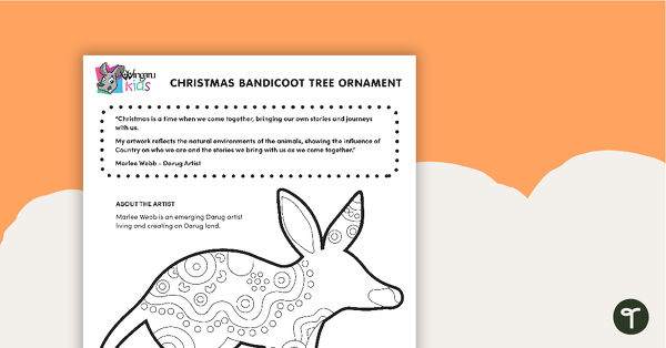 Christmas Tree Ornament - Bandicoot teaching resource