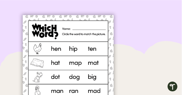 Which Word? CVC Decoding Worksheets undefined