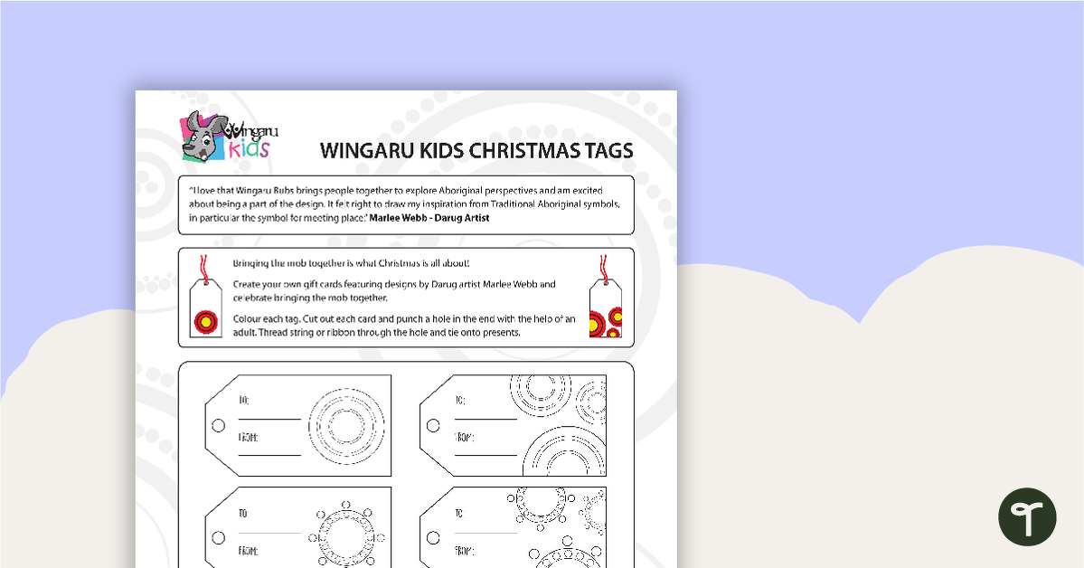 Christmas Gift Tags - Aboriginal teaching resource