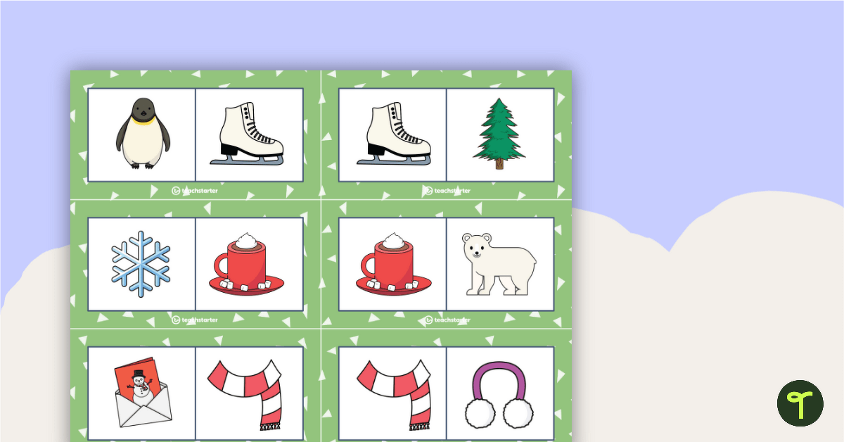 Winter Fun - Picture Dominoes teaching resource