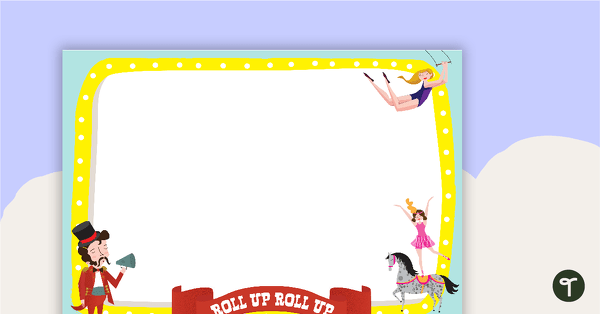 Circus - Landscape Page Border teaching resource