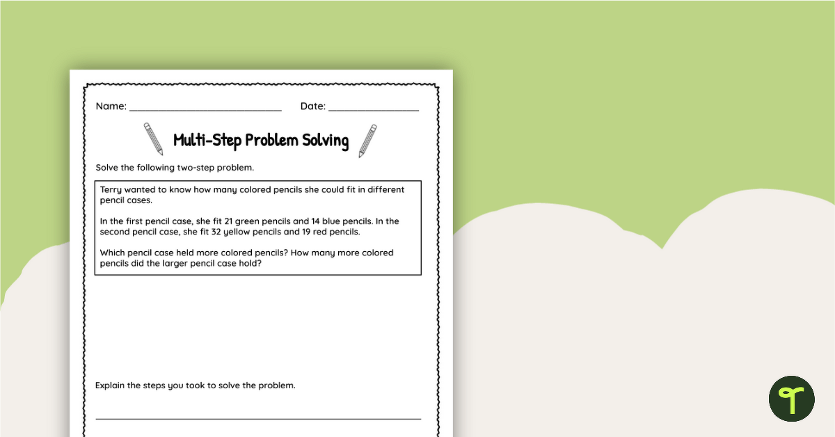 Multi-Step Problem Solving Worksheet teaching resource