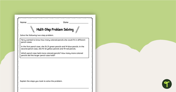 Multi-Step Problem Solving Worksheet teaching resource