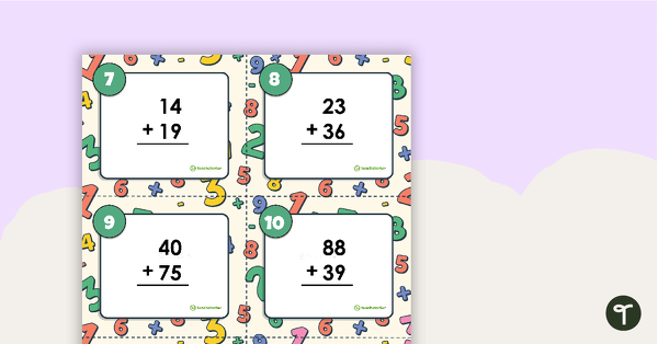 Adding 2-Digit Numbers Task Cards teaching resource