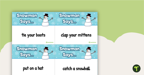 Snowman Says... - Task Cards teaching resource