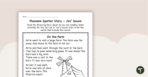 Image of Phoneme Spotter Story – /ar/ Sound